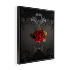 Gothic Glamour Red Rose Black Ornamental Glam Framed Canvas Print Gallery Image 2