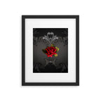 Gothic Glamour Red Rose Black Ornamental Glam Framed Art Print Gallery Image 5