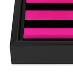 Hot Pink & Black Stripe Framed Canvas Print Gallery Image 3