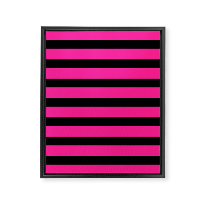 Hot Pink & Black Stripe Framed Canvas Print Gallery Image 8