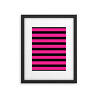 Hot Pink & Black Stripe Framed Art Print Gallery Image 6