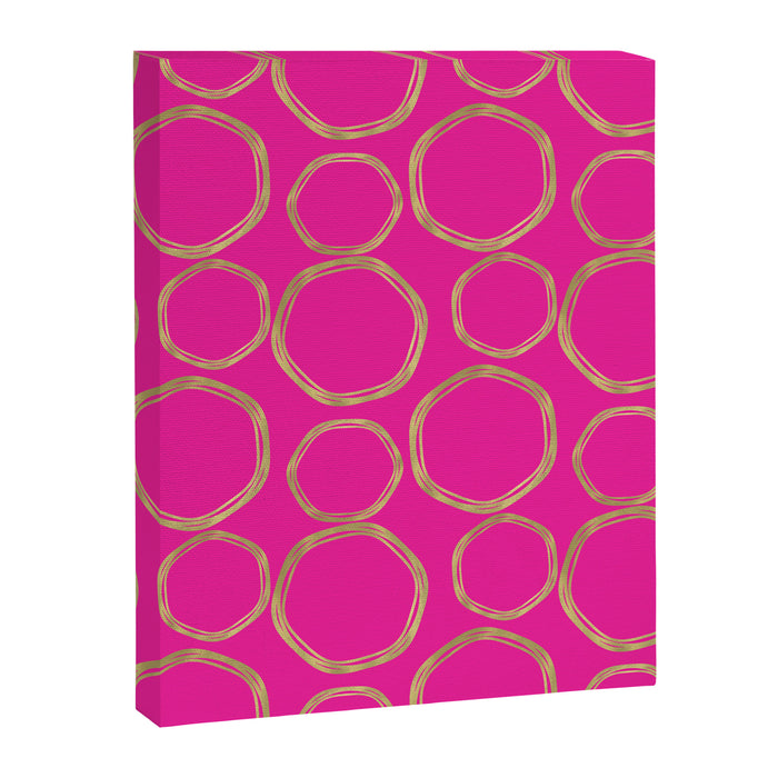 Hot Pink & Gold Circles Canvas Print Gallery Image 1