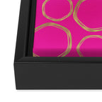 Hot Pink & Gold Circles Framed Canvas Print Gallery Image 3