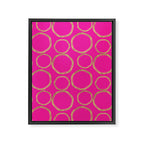 Hot Pink & Gold Circles Framed Canvas Print Gallery Image 8