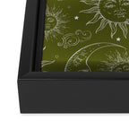 Olive Green Celestial Magic Sun Moon Stars Framed Canvas Print Gallery Image 3