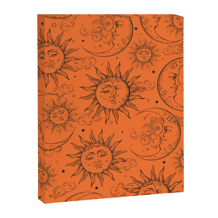 Orange Magic Celestial Sun Moon Stars Canvas Print Gallery Image 1