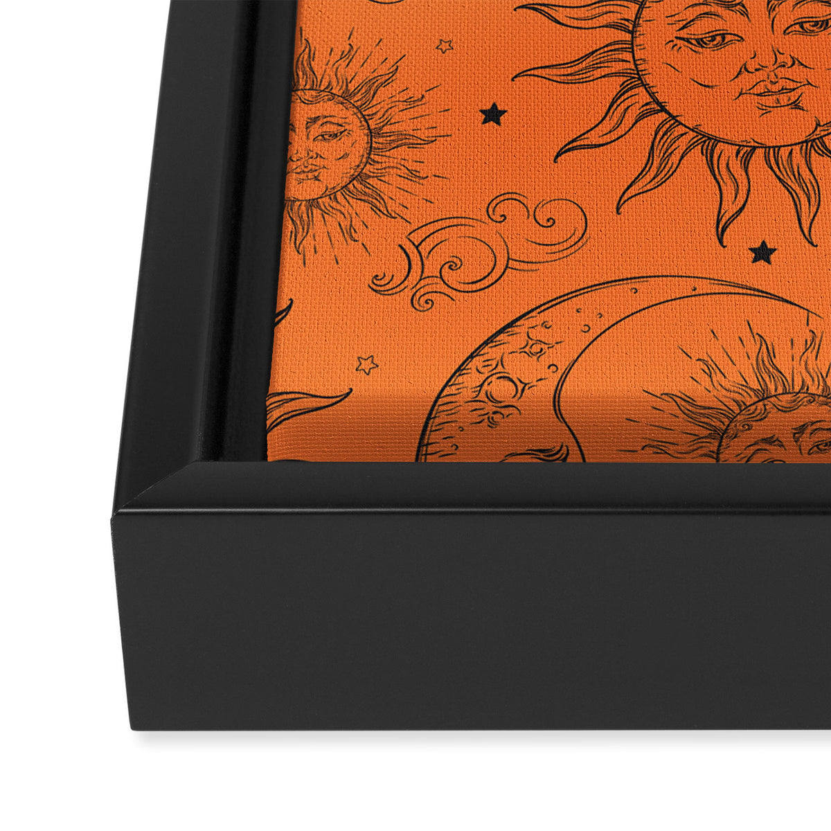 Orange Magic Celestial Sun Moon Stars Framed Canvas Print Gallery Image 3