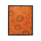 Orange Magic Celestial Sun Moon Stars Framed Canvas Print Gallery Image 8
