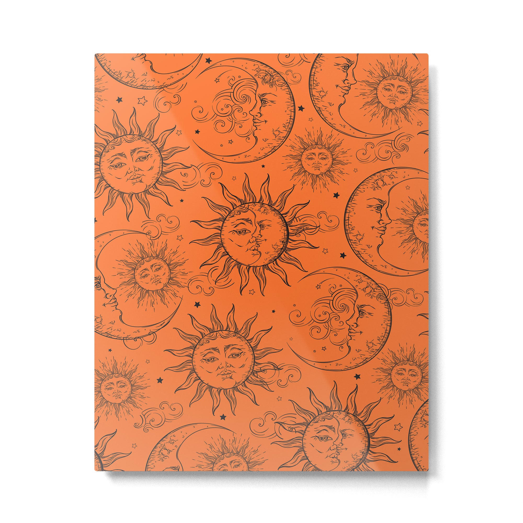 Orange Magic Celestial Sun Moon Stars Metal Print Gallery Image 6