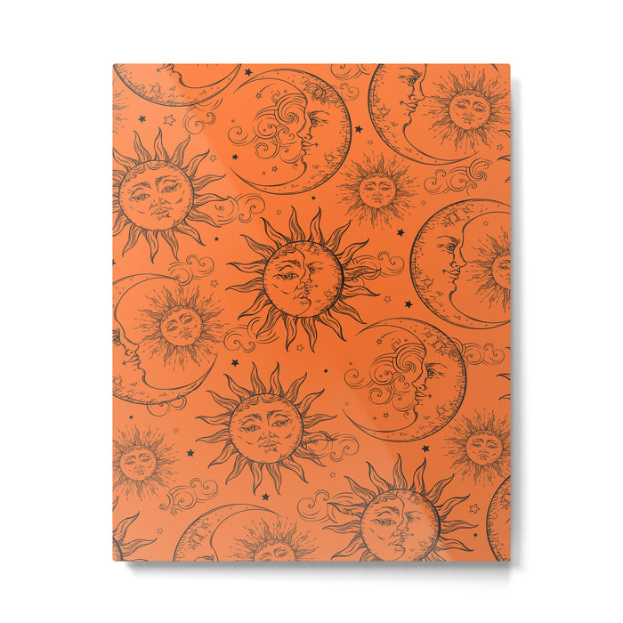 Orange Magic Celestial Sun Moon Stars Metal Print Gallery Image 1