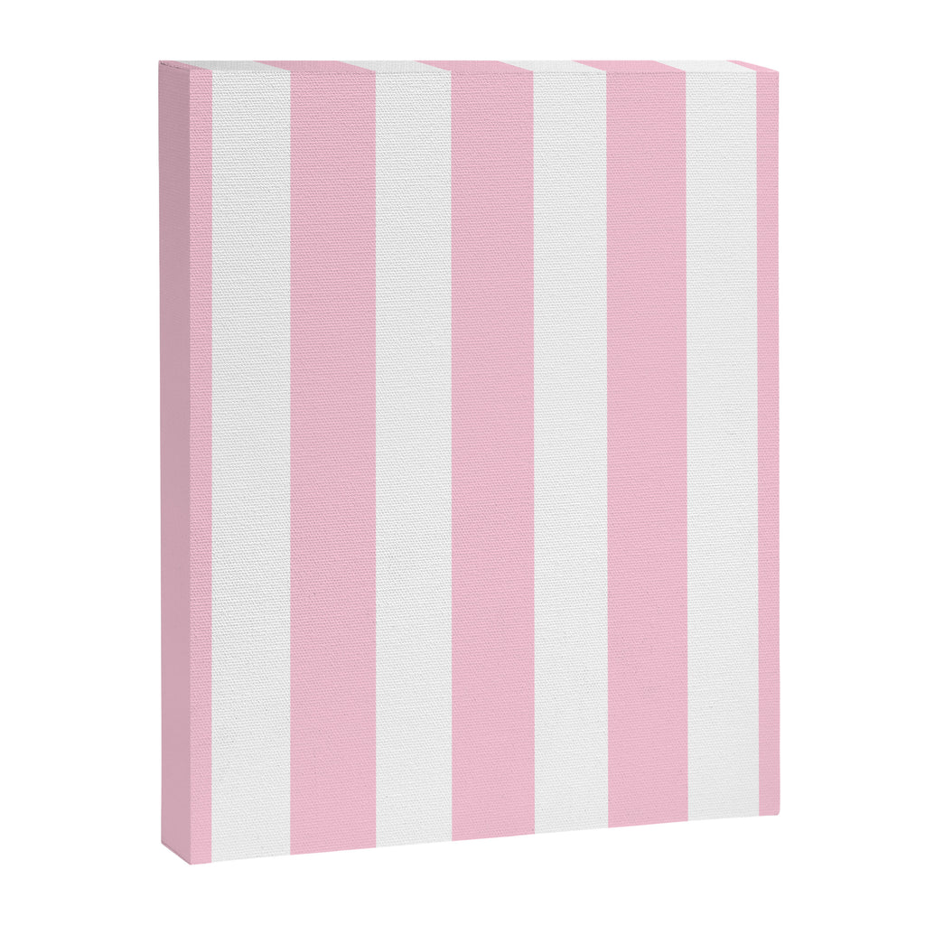 Pink & White Vertical Stripes Canvas Print Gallery Image 8
