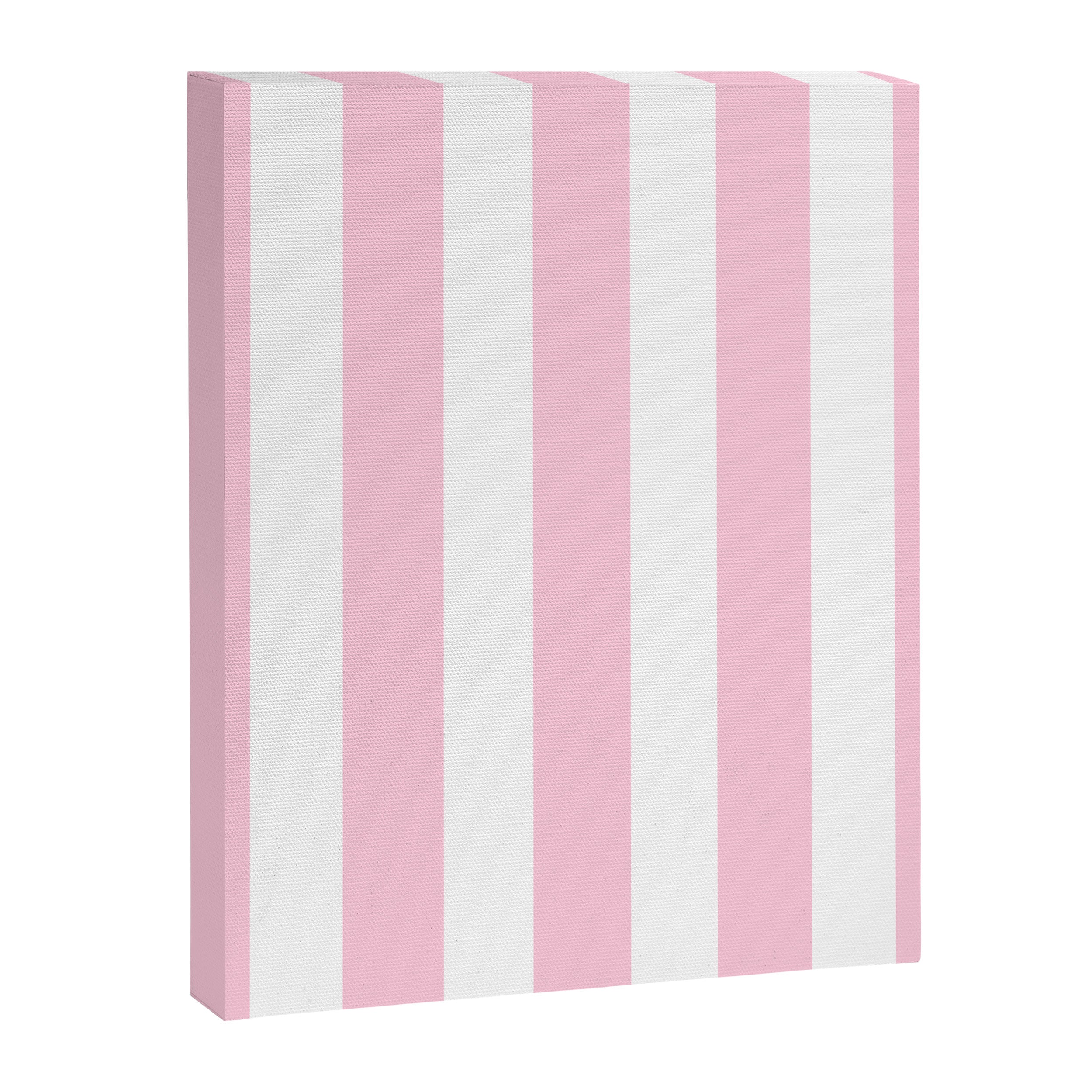 Pink & White Vertical Stripes Canvas Print Gallery Image 8