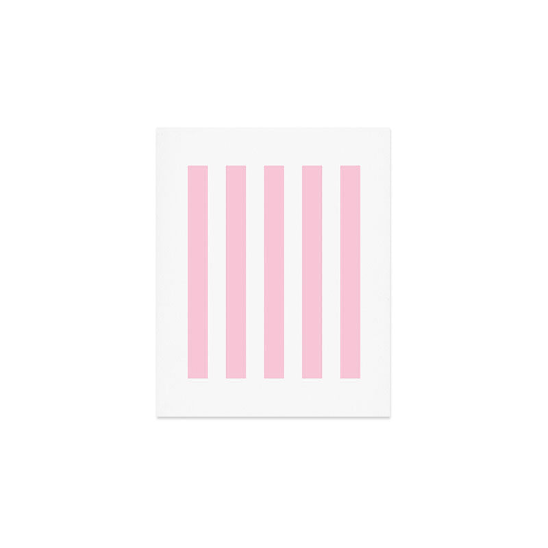 Pink & White Vertical Stripes Art Print Gallery Image 1