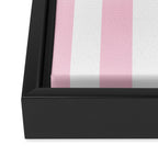 Pink & White Vertical Stripes Framed Canvas Print Gallery Image 3