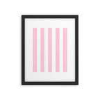 Pink & White Vertical Stripes Framed Art Print Gallery Image 6