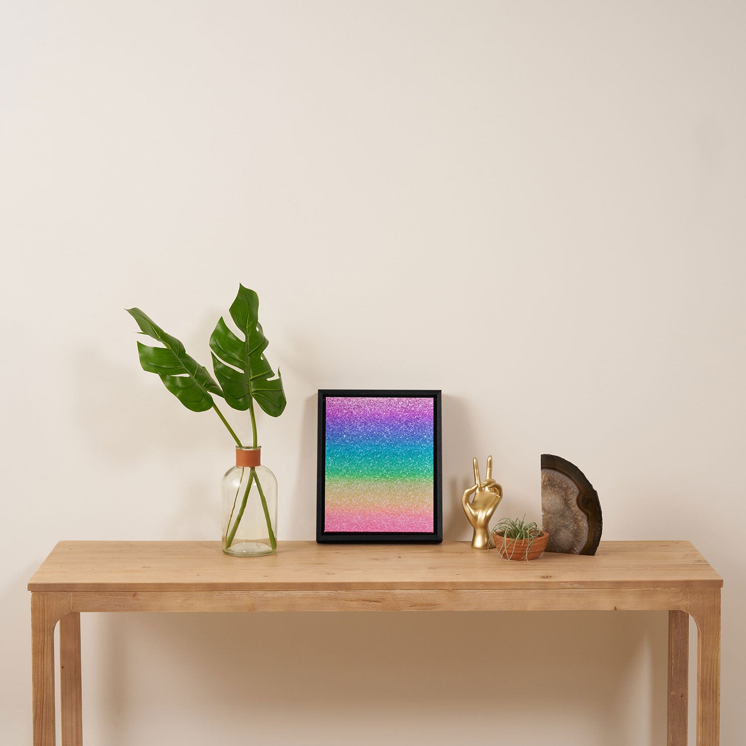 Rainbow Glitter Framed Canvas Print Gallery Image 4