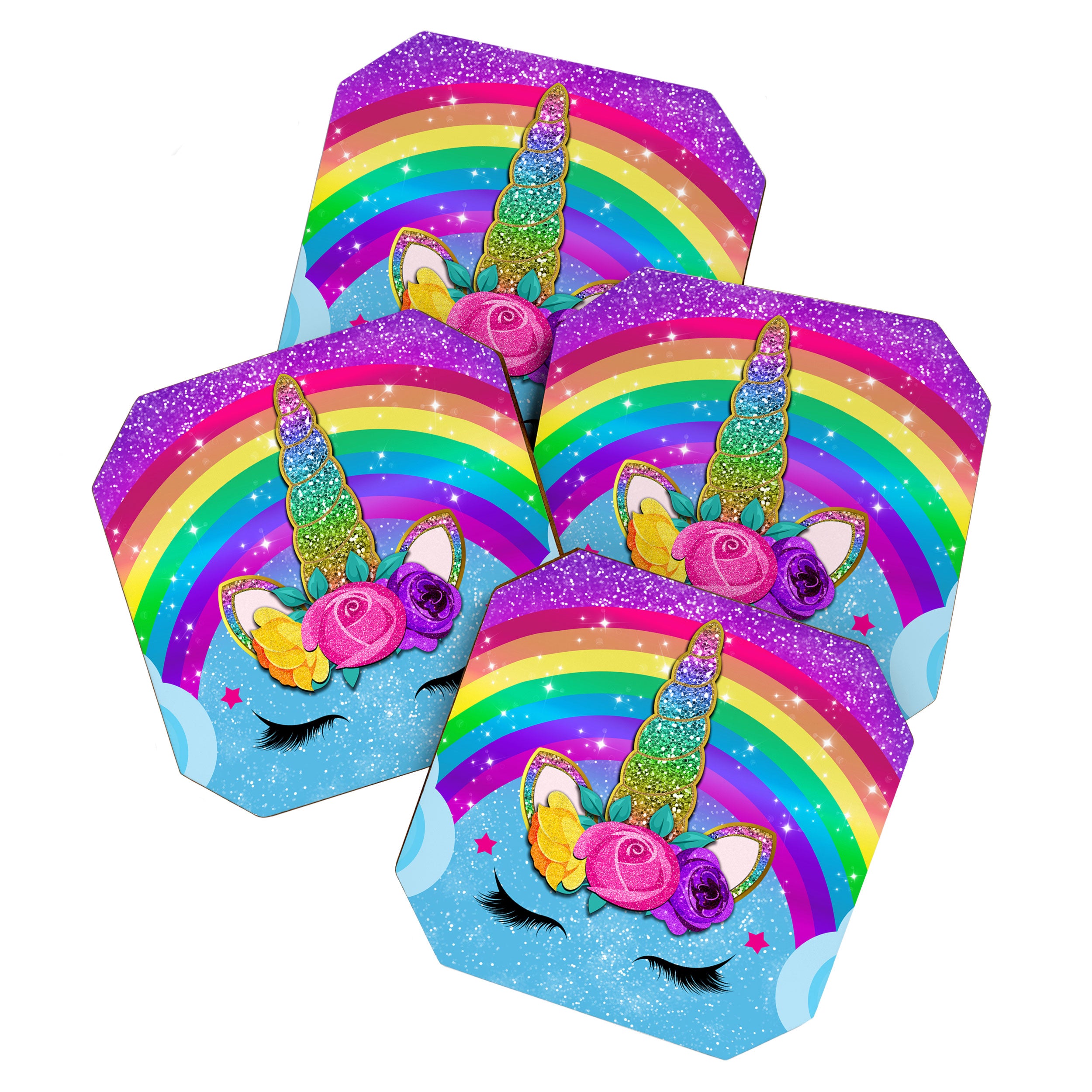 Rainbow Sparkle Unicorn Coaster Gallery Image 1