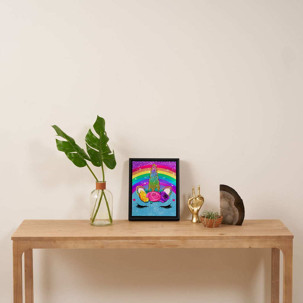 Rainbow Sparkle Unicorn Framed Canvas Print Gallery Image 4