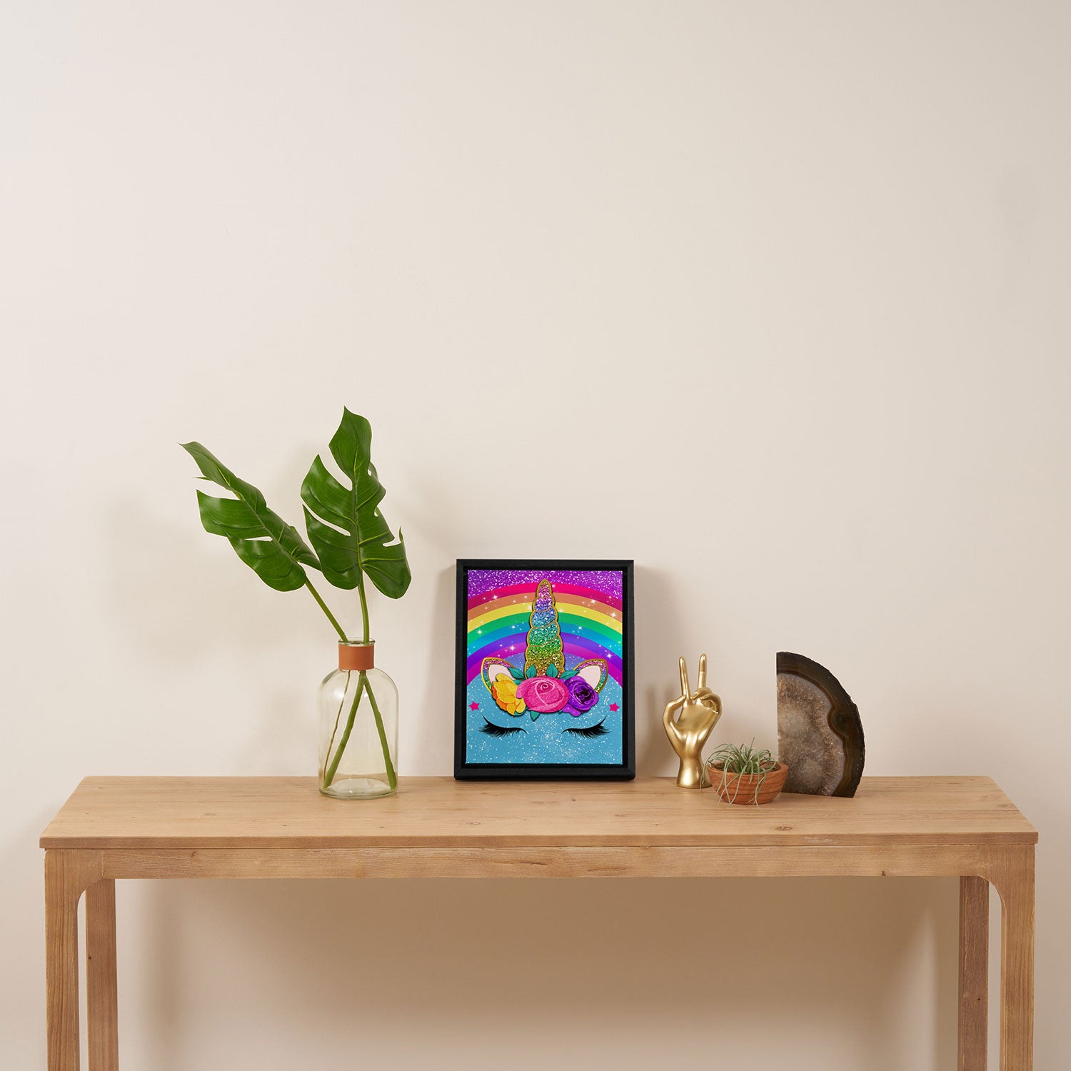 Rainbow Sparkle Unicorn Framed Canvas Print Gallery Image 4