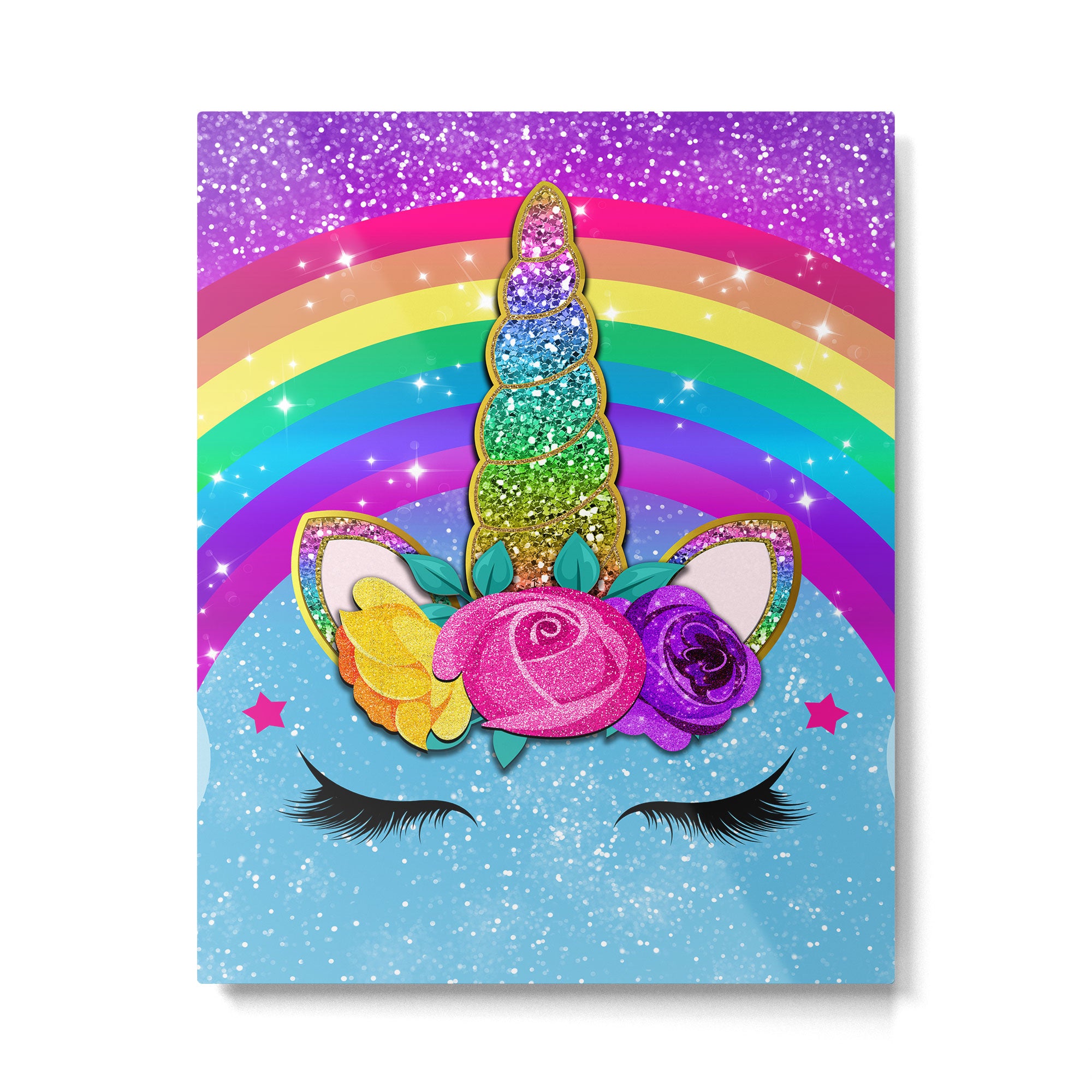 Rainbow Sparkle Unicorn Metal Print Gallery Image 6