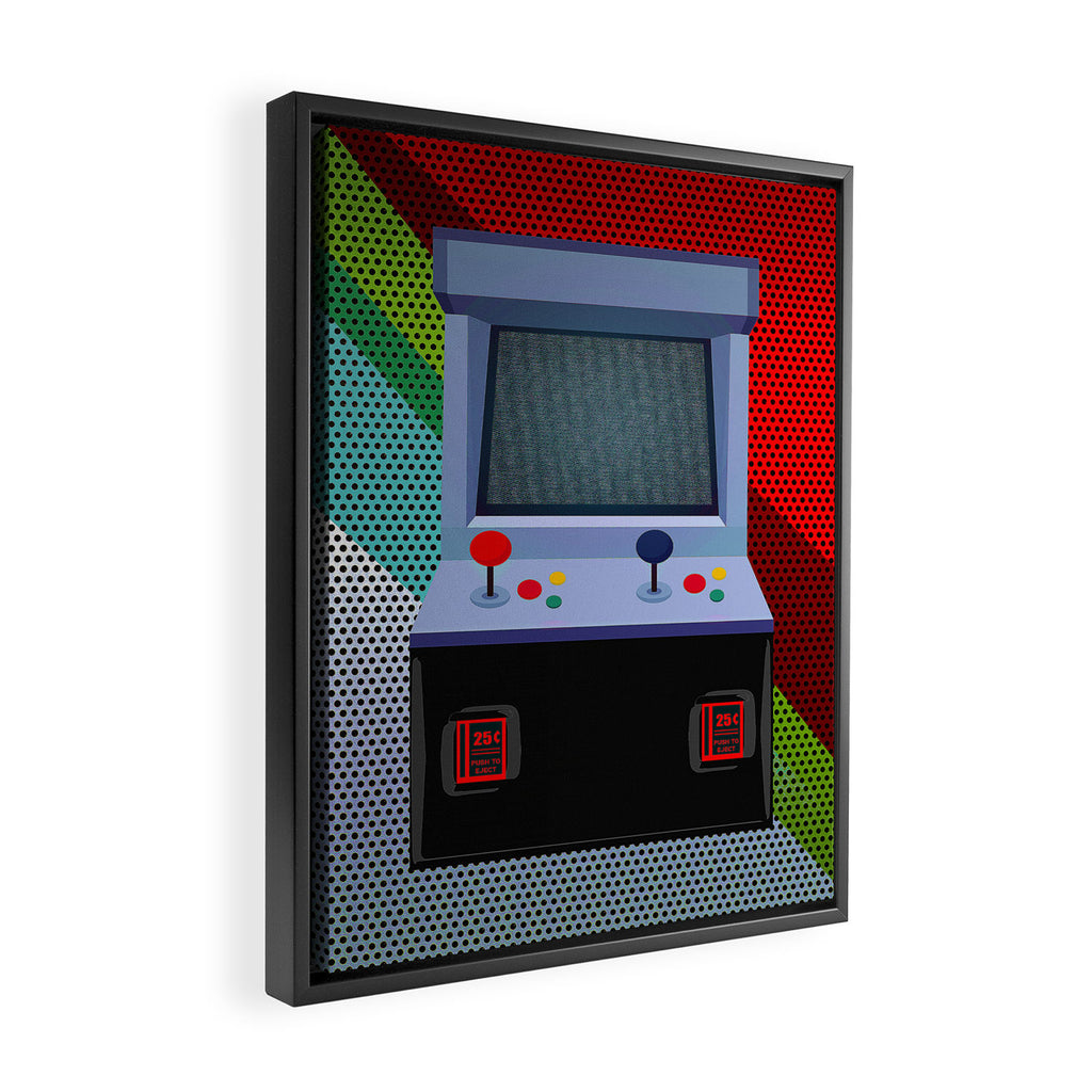 Retro Arcade Joystick Video Game Framed Canvas Print Gallery Image 2