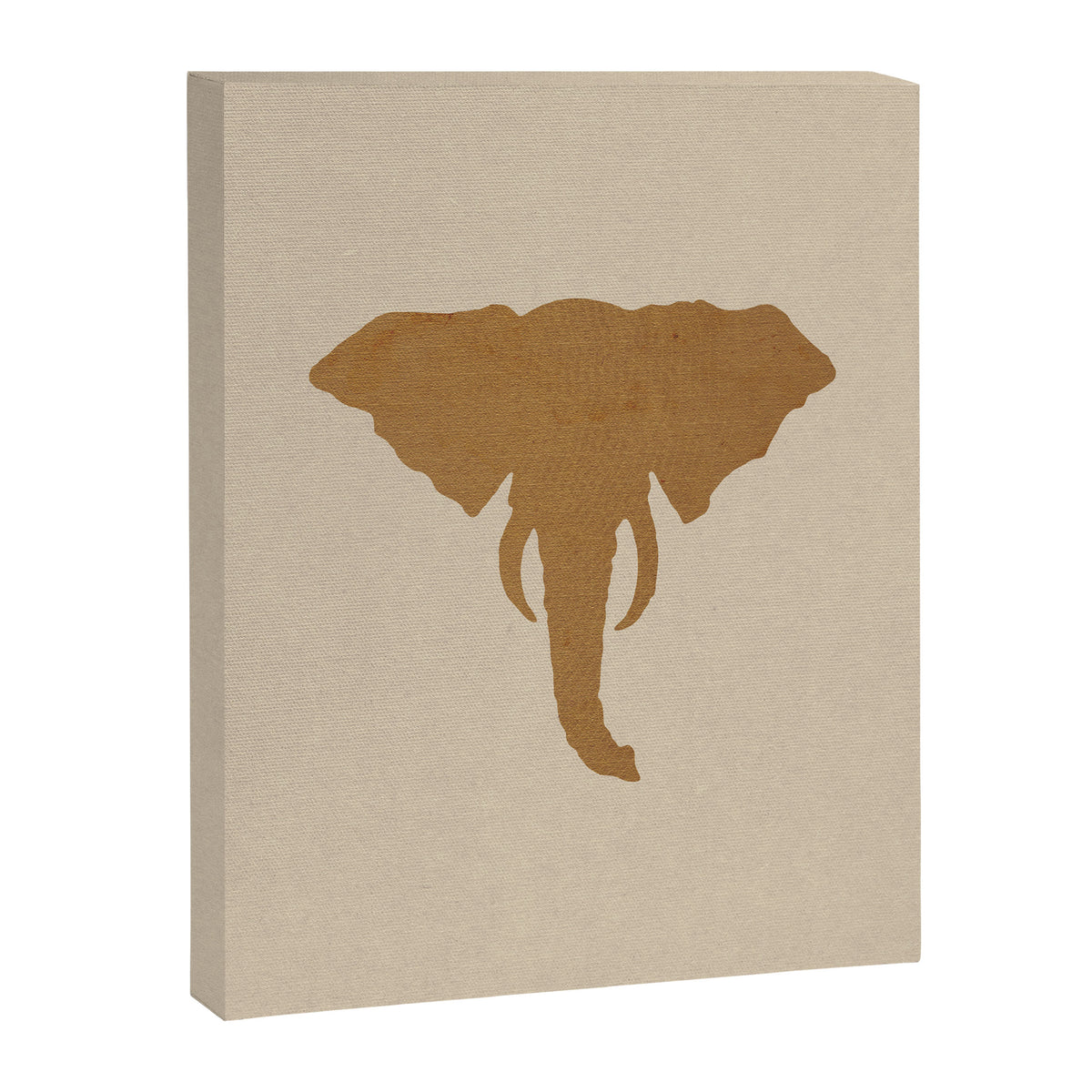 Rustic Brown Elephant Head Canvas Print Gallery Image 6