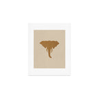Rustic Brown Elephant Head Art Print Gallery Image 1