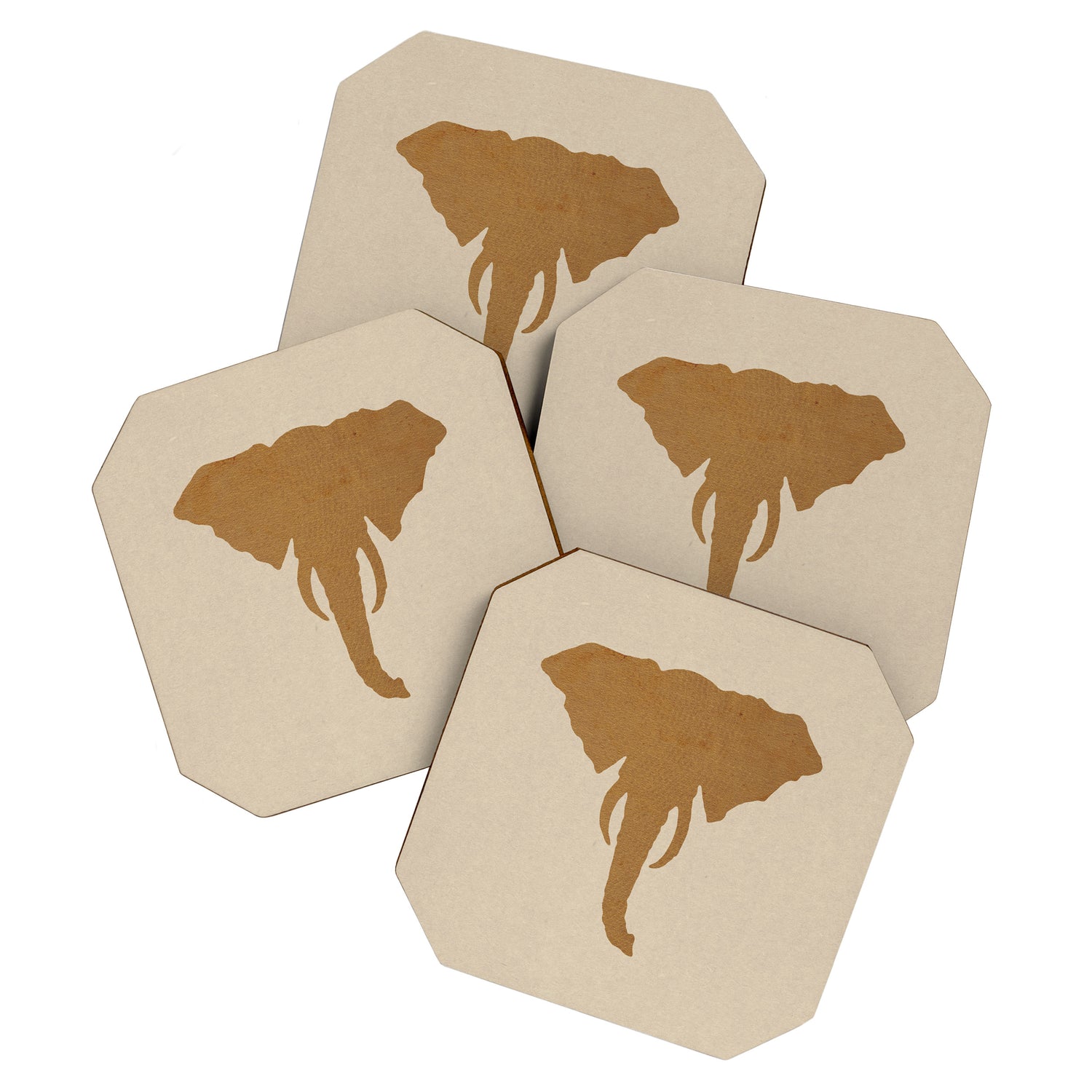 Rustic Brown Elephant Head Coaster Gallery Image 1