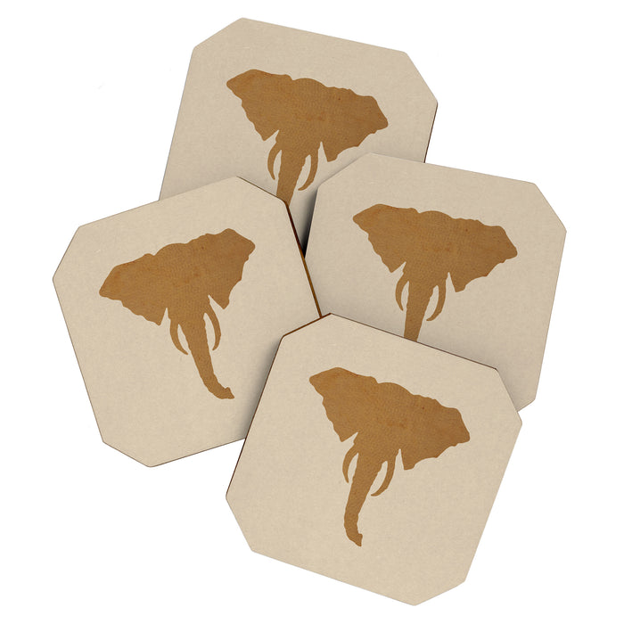 Rustic Brown Elephant Head Coaster Gallery Image 1