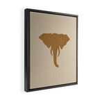 Rustic Brown Elephant Head Framed Canvas Print Gallery Image 2