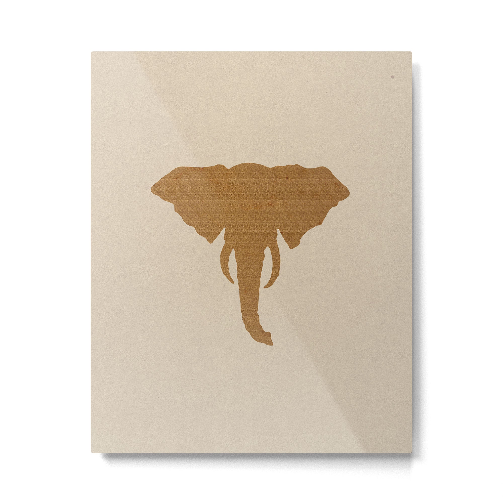 Rustic Brown Elephant Head Metal Print Gallery Image 4
