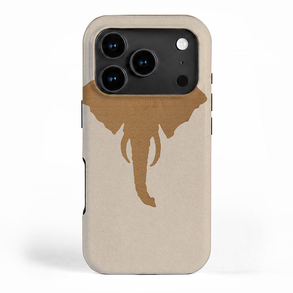 Rustic Brown Elephant Head iPhone Case Gallery Image 1
