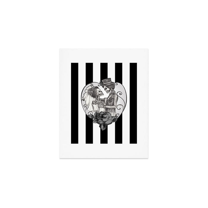 Striped Skeleton Love Couple Marriage Dance Art Print Gallery Image 1