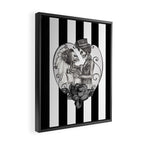 Striped Skeleton Love Couple Marriage Dance Framed Canvas Print Gallery Image 2