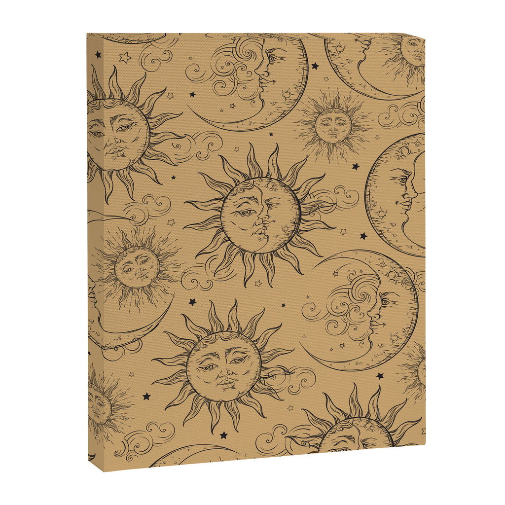 Tan Magic Celestial Sun Moon Stars Canvas Print Gallery Image 8