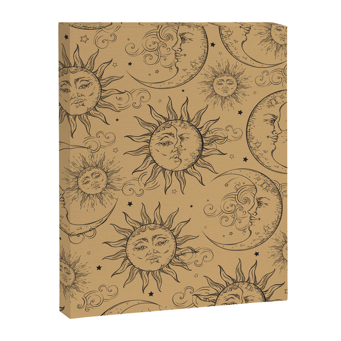 Tan Magic Celestial Sun Moon Stars Canvas Print Gallery Image 1
