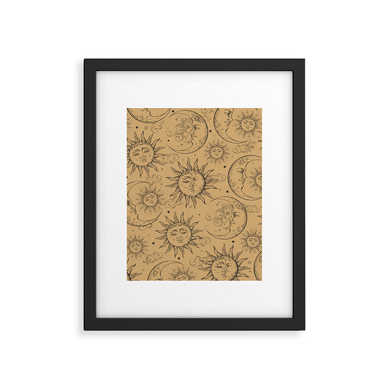 Tan Magic Celestial Sun Moon Stars Framed Art Print Gallery Image 6