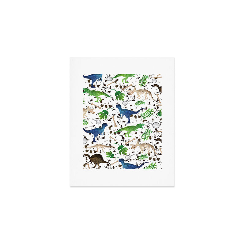 Watercolor Dinosaurs Art Print Gallery Image 1