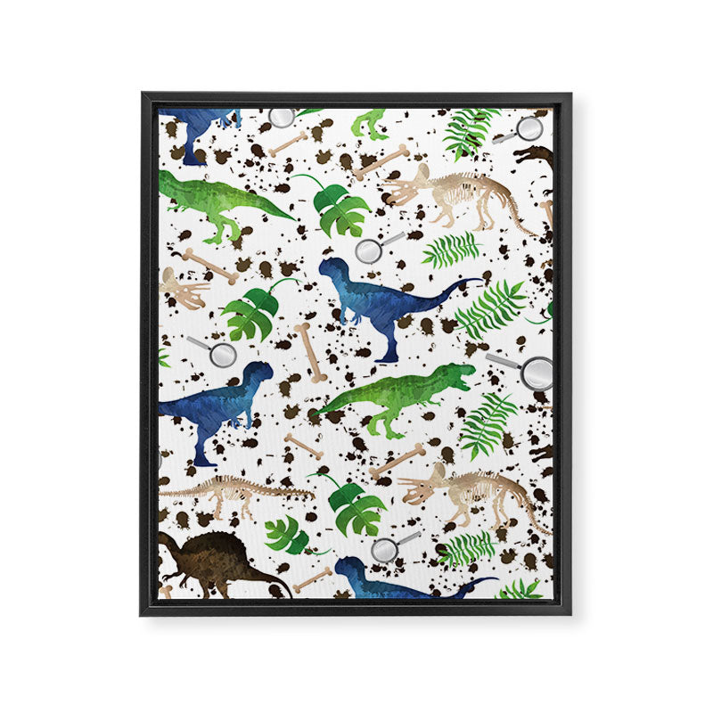 Watercolor Dinosaurs Framed Canvas Print Gallery Image 8