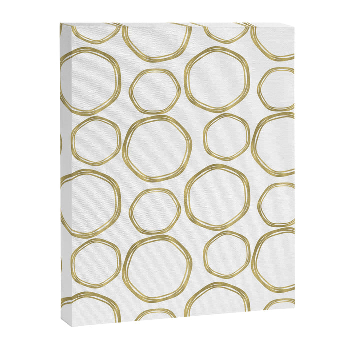 White & Gold Circles Canvas Print Gallery Image 1