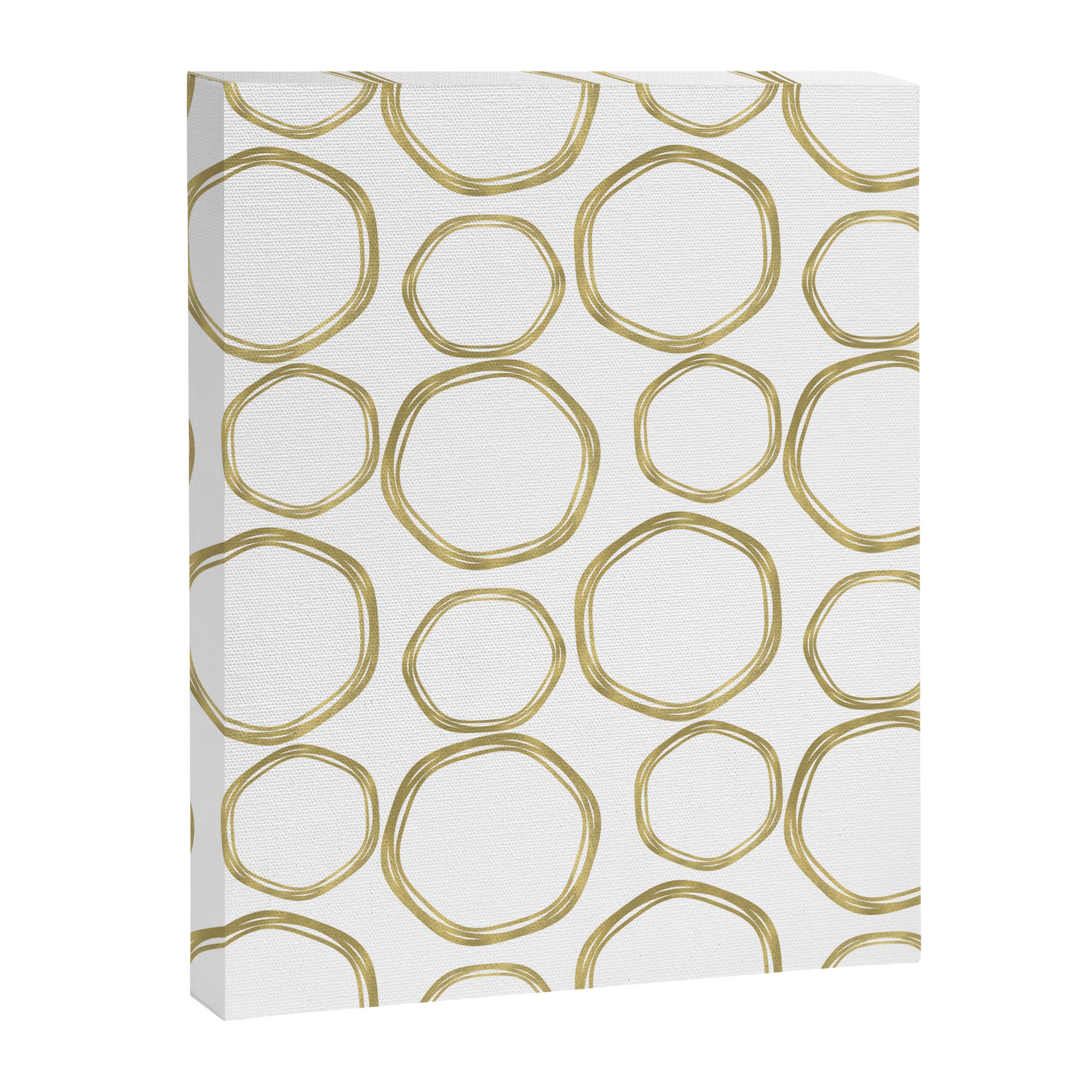 White & Gold Circles Canvas Print Gallery Image 8