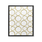 White & Gold Circles Framed Canvas Print Gallery Image 8