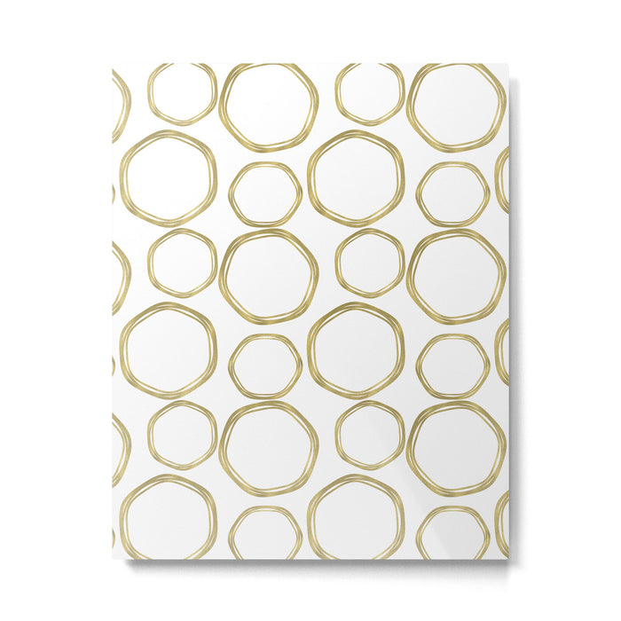 White & Gold Circles Metal Print Gallery Image 1