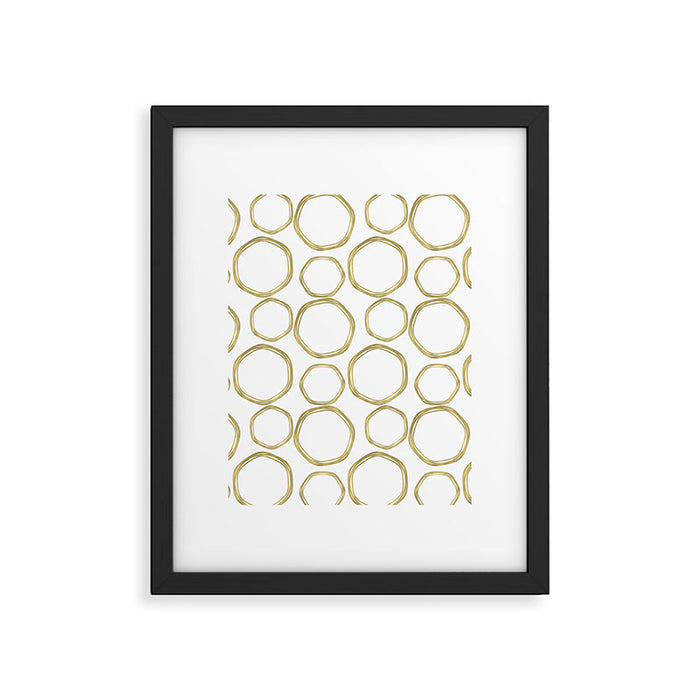 White & Gold Circles Framed Art Print Gallery Image 1