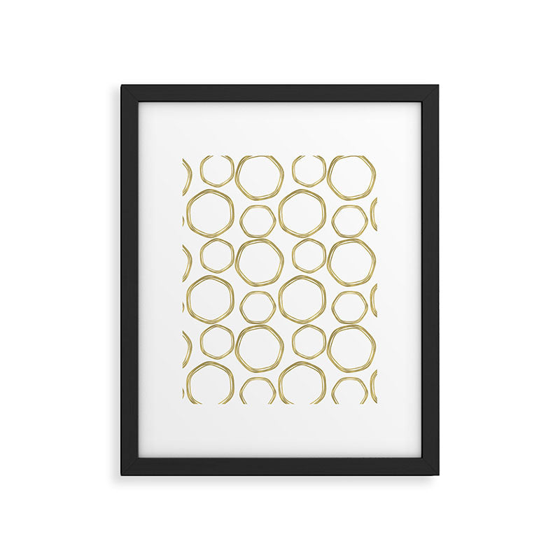 White & Gold Circles Framed Art Print Gallery Image 6