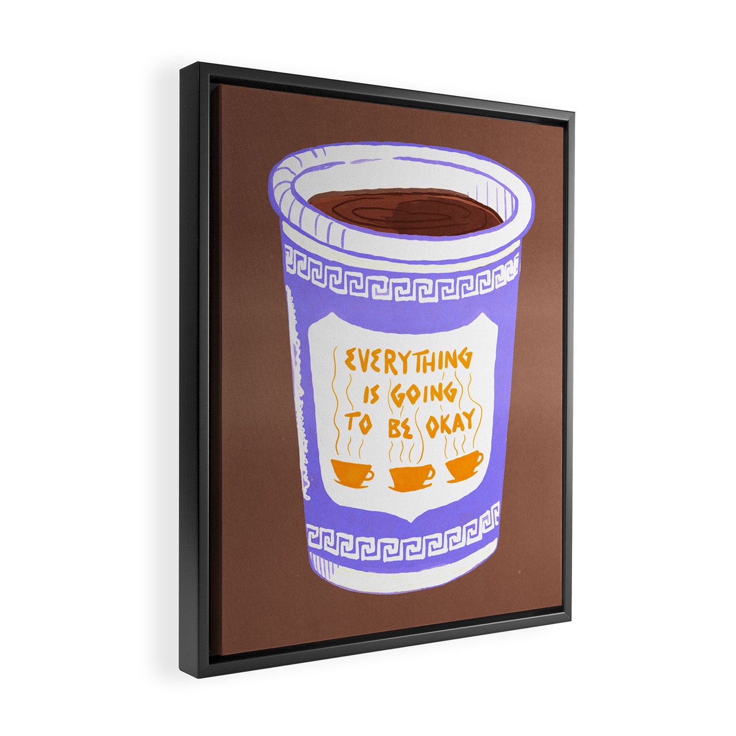 Everything Will Still Be Okay Inspired by PANTONE 17 1230 Mocha Mousse Framed Canvas Print Gallery Image 2