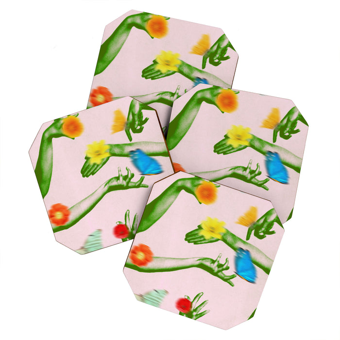 Jewels in Pink and Green Coaster Gallery Image 1