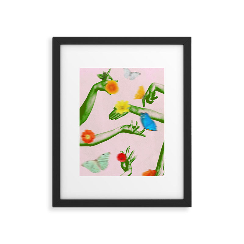 Jewels in Pink and Green Framed Art Print Gallery Image 5