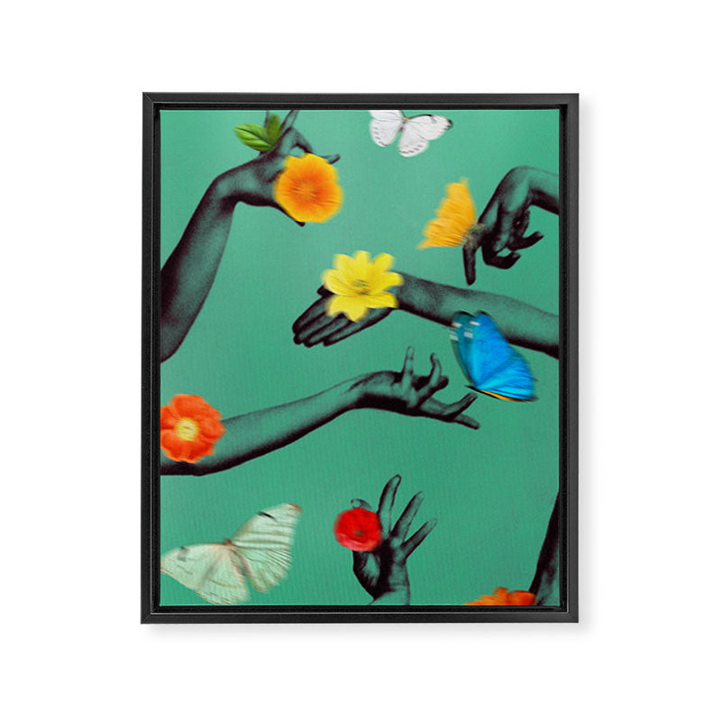 Jewels in Teal Framed Canvas Print Gallery Image 6