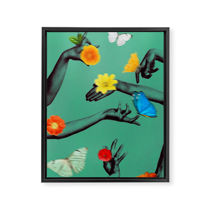 Jewels in Teal Framed Canvas Print Gallery Image 1